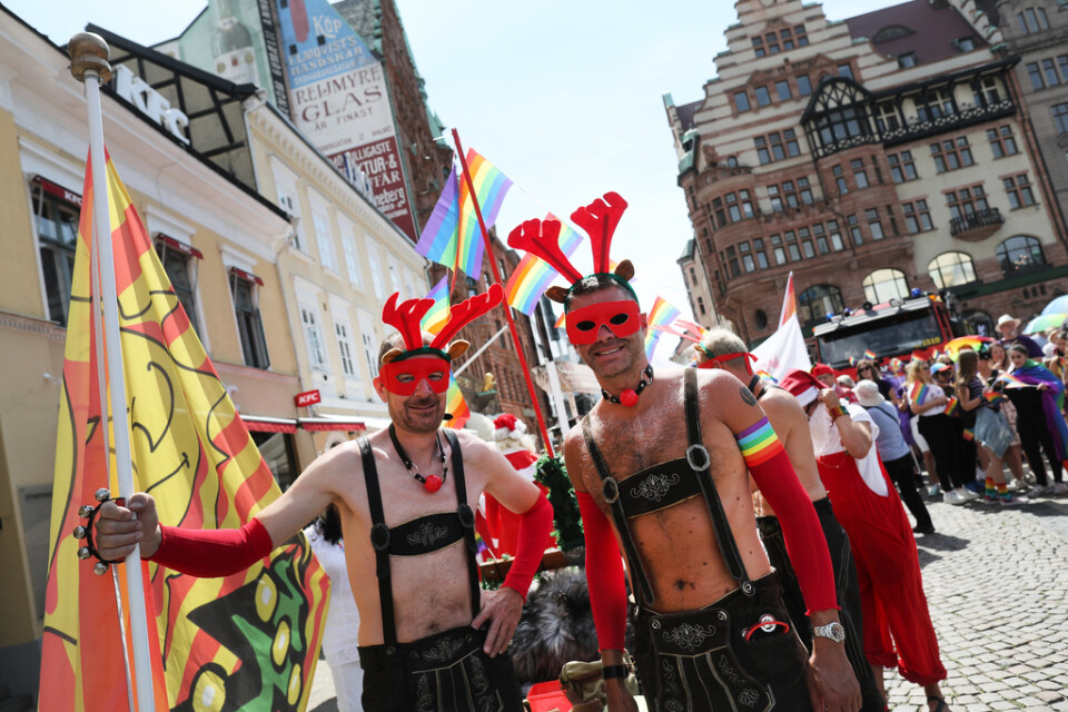 World Pride hålls i Malmö 2021. Arkivbild från tidigare Prideparad i Malmö.