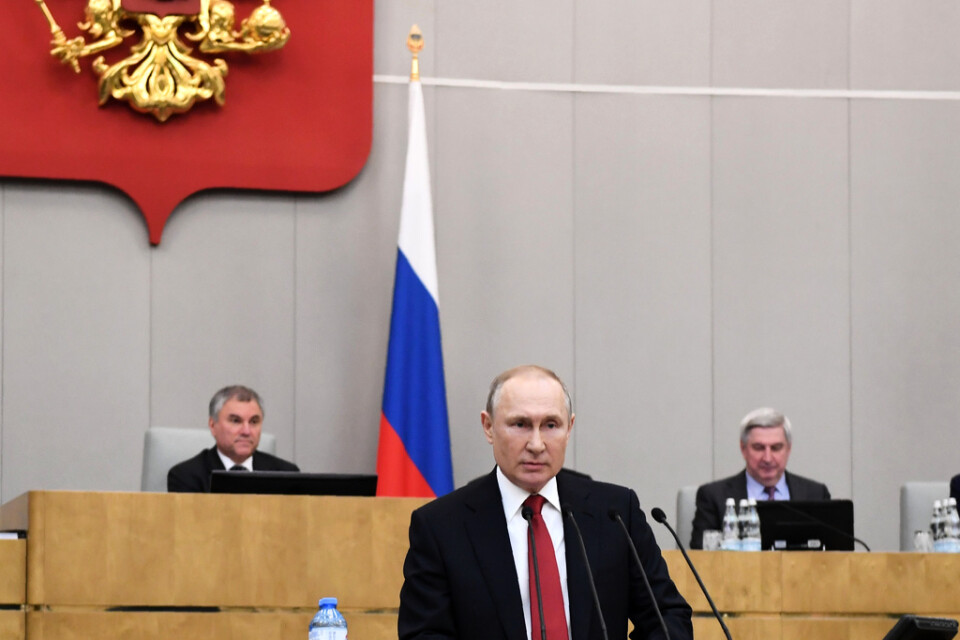 Vladimir Putin talade i statsduman på tisdagen.