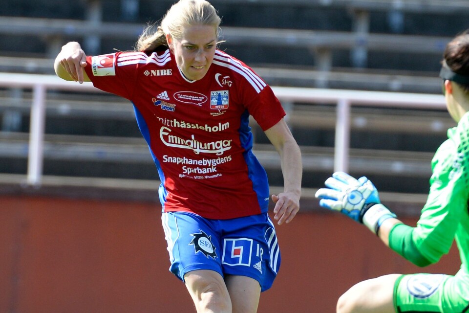 Vittsjös Linda Sällström satte 1–2 i 26:e matchminuten. Arkivbild.