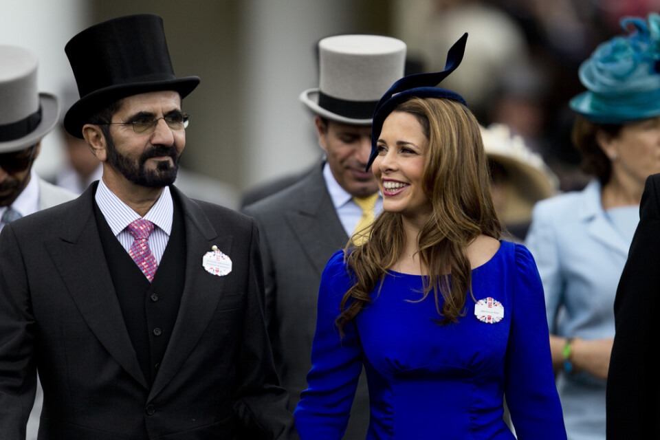 Emiren Mohammed bin Rashid Al Maktum tillsammans med sin exfru, prinsessan Haya av Jordanien, vid hästtävlingen Royal Ascot i Storbritannien.