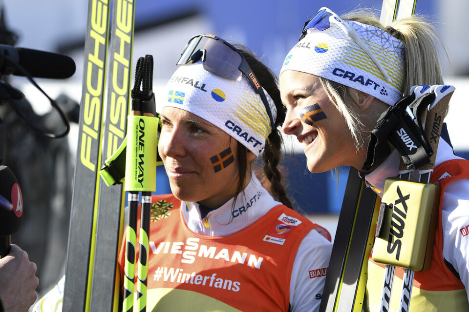 Charlotte Kalla och Stina Nilsson har olika åsikter om förändringen av Tour de Ski. Arkivbild.