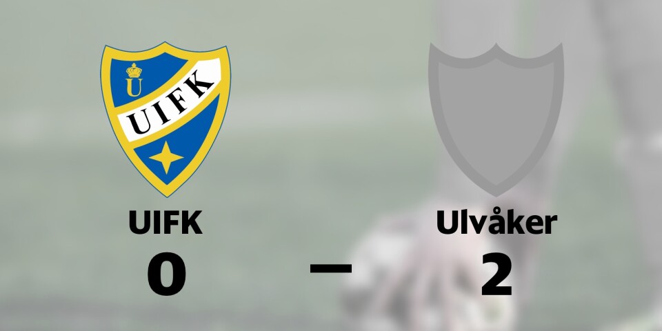 UIFK förlorade hemma mot Ulvåker