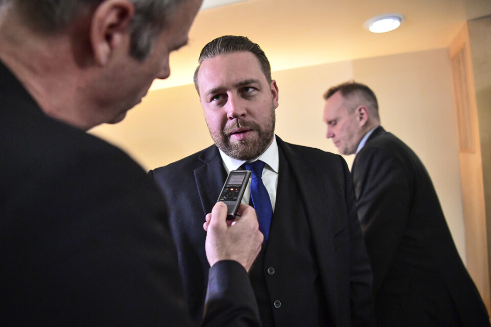 Sverigedemokraternas gruppledare Mattias Karlsson (SD) varnar för situationen i Sverige. Arkivbild