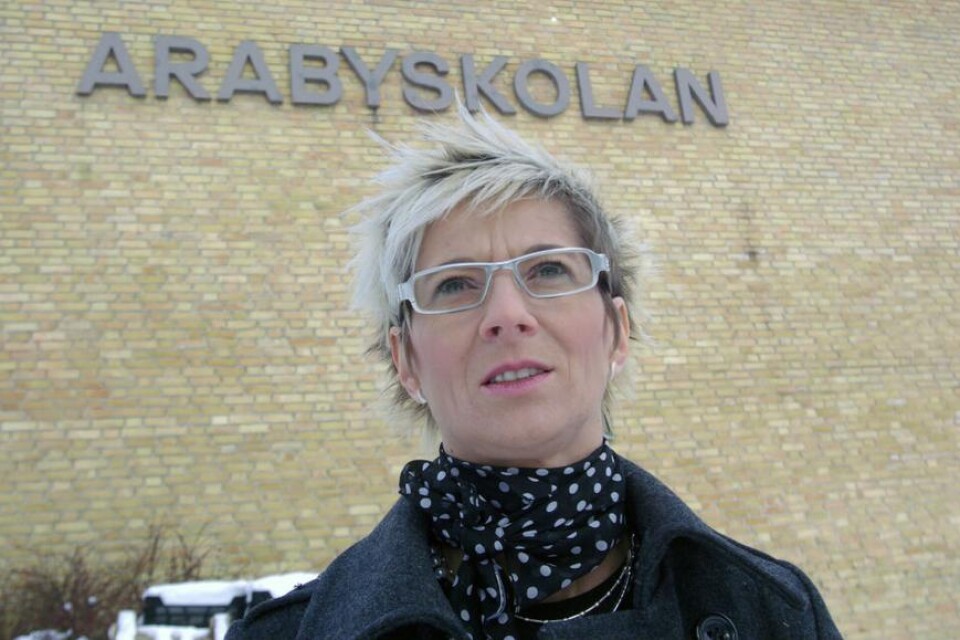 förundras Judit Béres Lagerquist, rektor på Arabyskolan i Växjö, förundras över att flickorna på skolan har sämre betyg än pojkarna. Foto: Johan Eslander