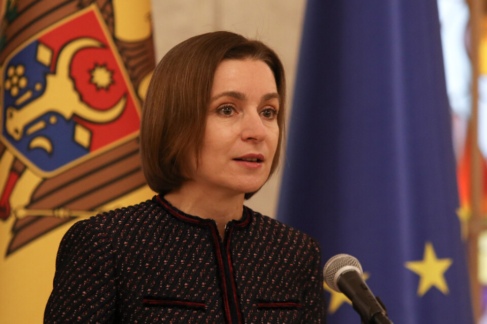 President Maia Sandu säger att Rysslands försök att störta Moldaviens regeringen "inte kommer att lyckas". Arkivbild.