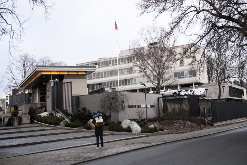 Amerikanska ambassaden i Stockholm. Arkivbild.