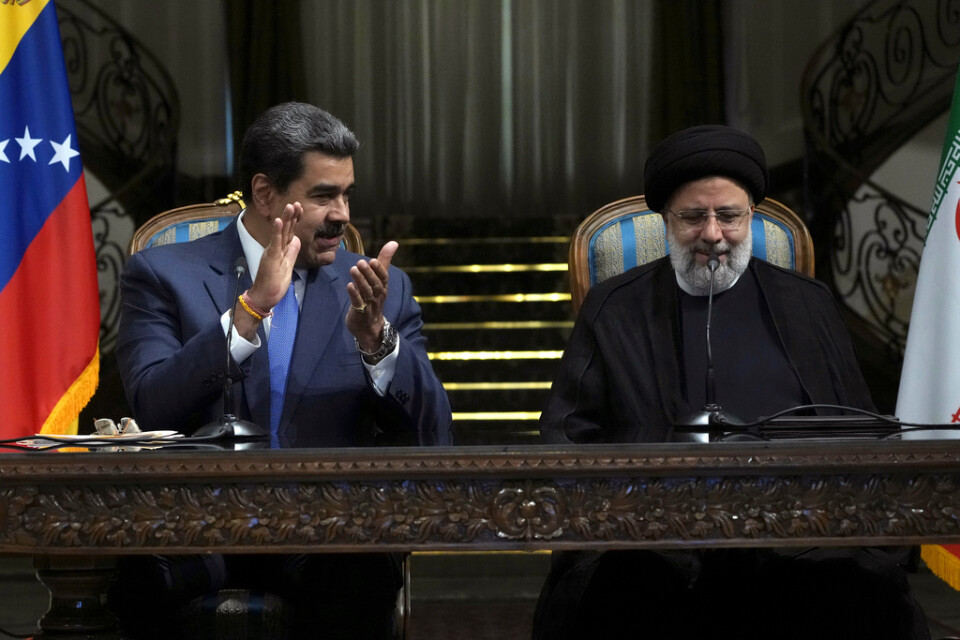 Venezuelas president Nicolás Maduro och Irans president Ebrahim Raisi träffades på lördagen i Irans huvudstad Teheran.