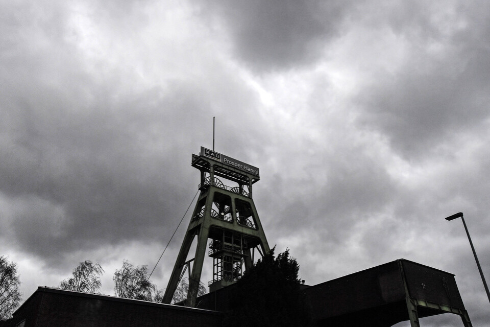 Mörka moln över tysk industriproduktion. Arkivbild.