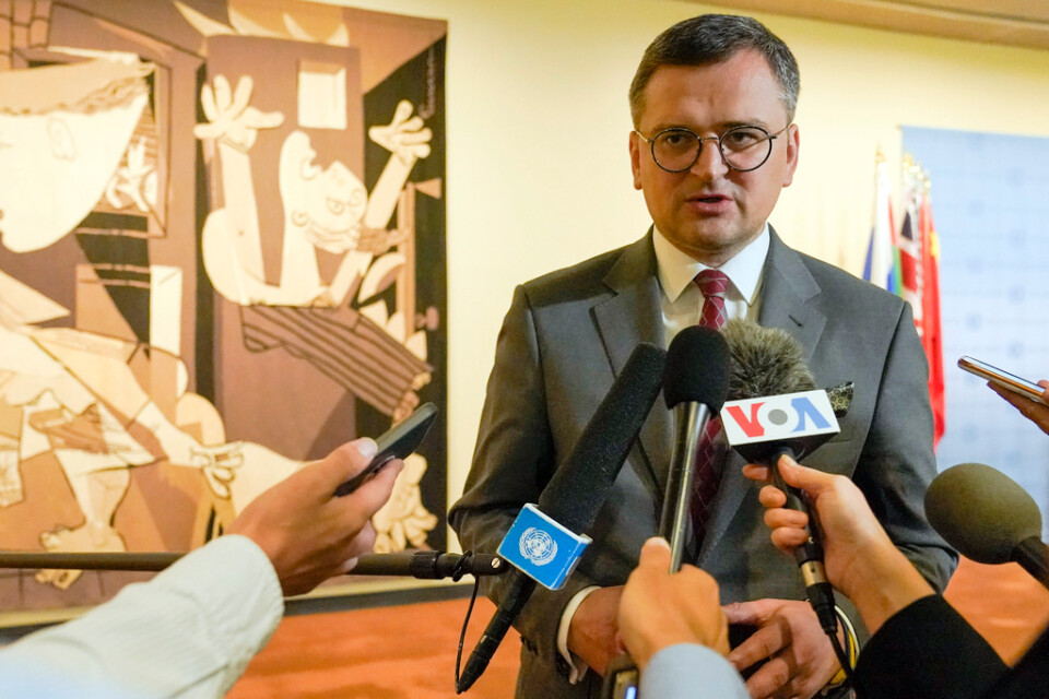 Dmytro Kuleba efter ett möte i FN:s säkerhetsråd den 22 september.