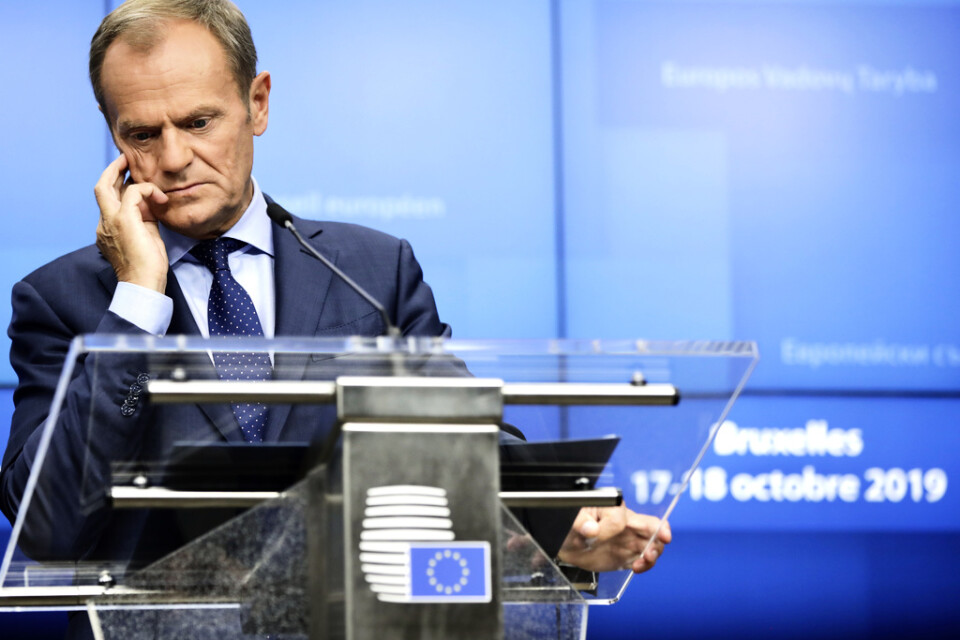 EU:s permanente rådsordförande Donald Tusk vid veckans toppmöte i Bryssel.