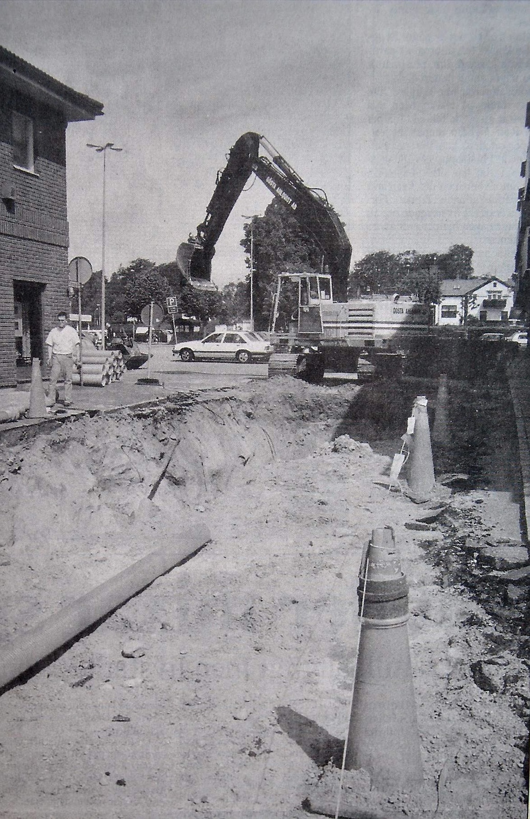 Det grävs för fullt i gatorna i centrala Tyringe och centrum kommer stundvis vara avstängt för trafik.
Arkiv: Jonas Karlsson