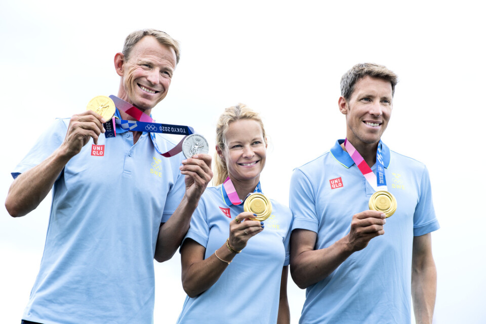 OS-hjältarna Peder Fredricson, Malin Baryard Johnsson och Henrik von Eckermann. Arkivbild.
