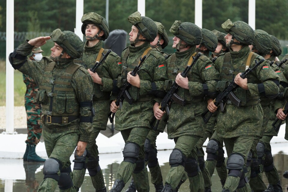 Ryska soldater som deltar i Zapad. Bilden från ryska försvarsdepartementet