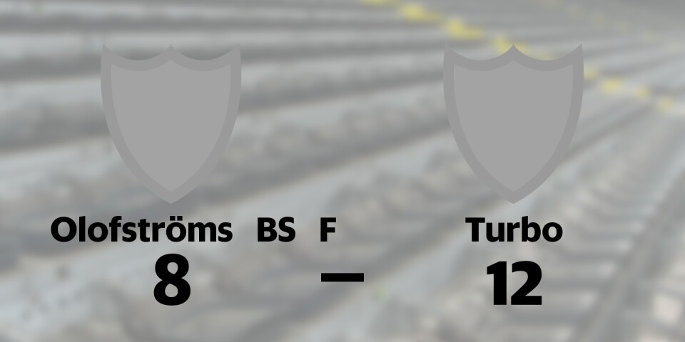 Olofströms BS F förlorade mot BK Turbo