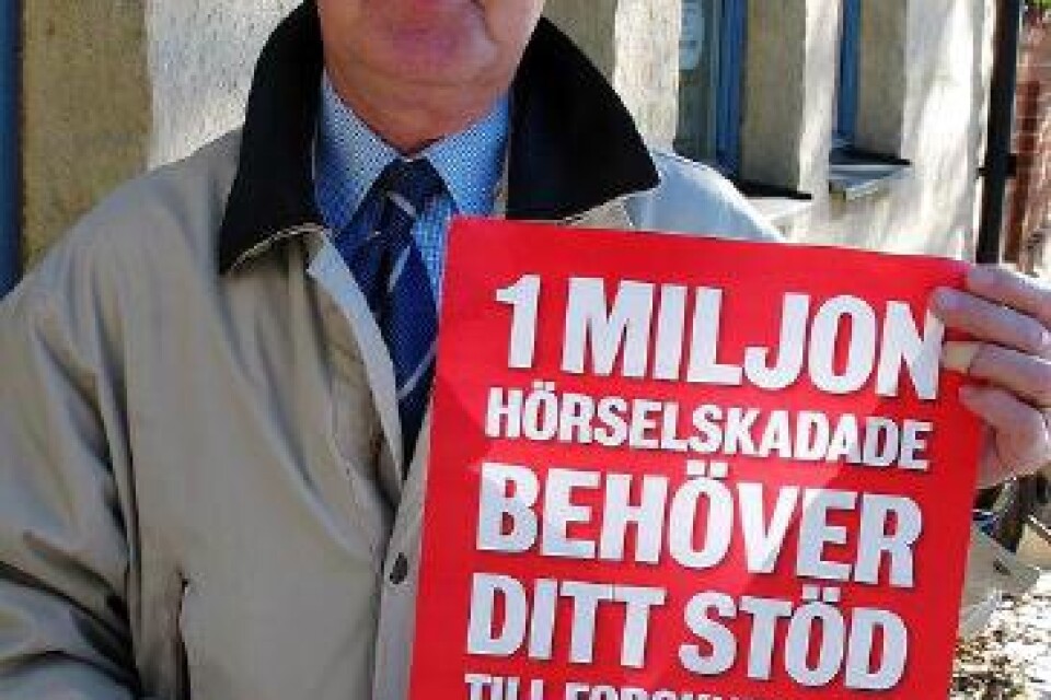 Foto: Yngve Andersson - Vi borde vara minst 1 000 medlemmar, säger Putte Norberg och välkomnar till Hörselskadades Dag.