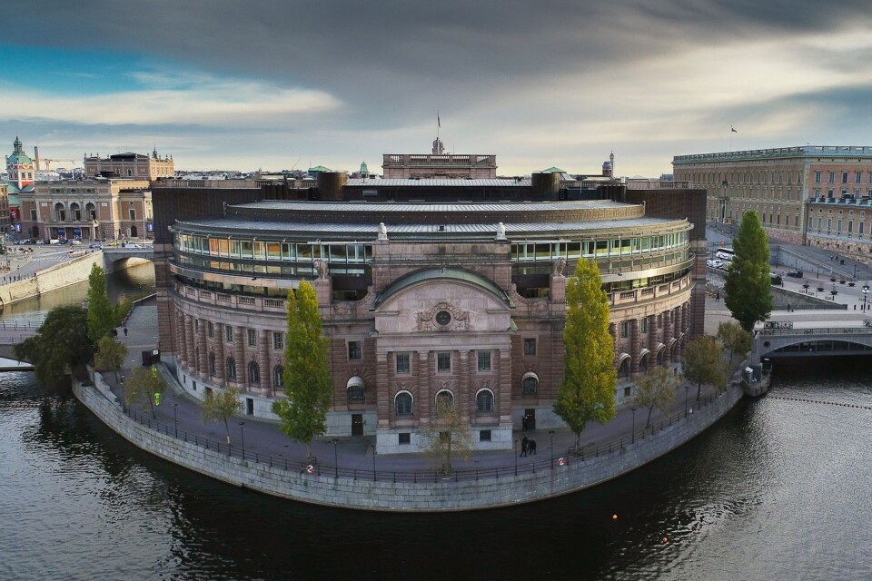 Riksdagshuset på Helgeandsholmen i Stockholm.