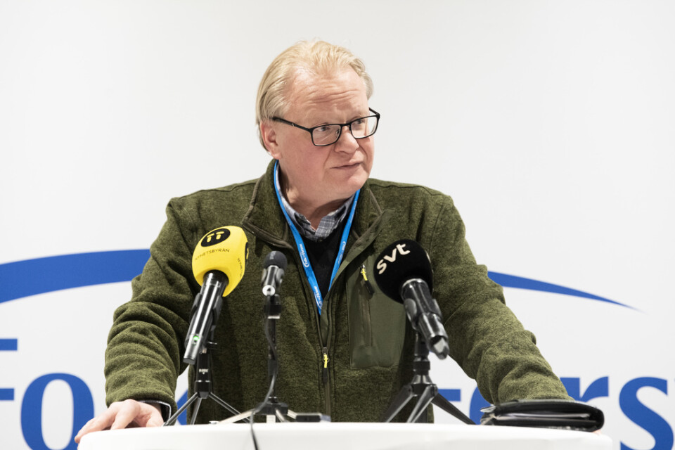 Försvarsminister Peter Hultqvist (S) talar på Folk och försvar på Högfjällshotellet i Sälen.