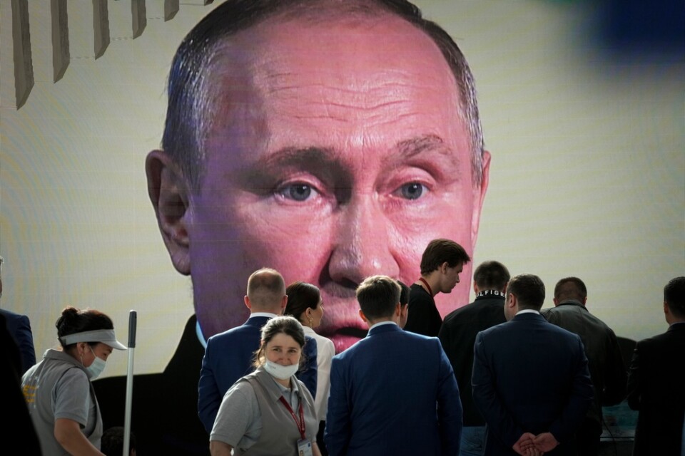 Vladimir Putin på det ekonomiska forumet i S:t Petersburg förra året.