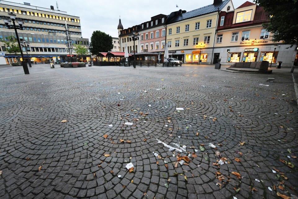 En kvinna meddelar att hon tycker att Kristianstad centrum är förstört.