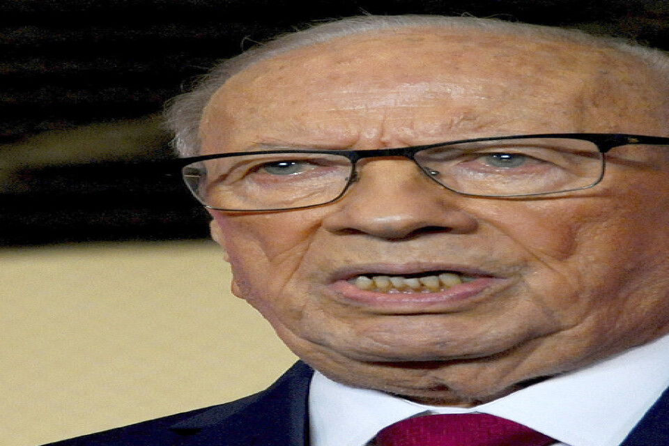 Tunisiens president Beji Caid Essebsi uppges vara på bättringsvägen. Arkivbild.
