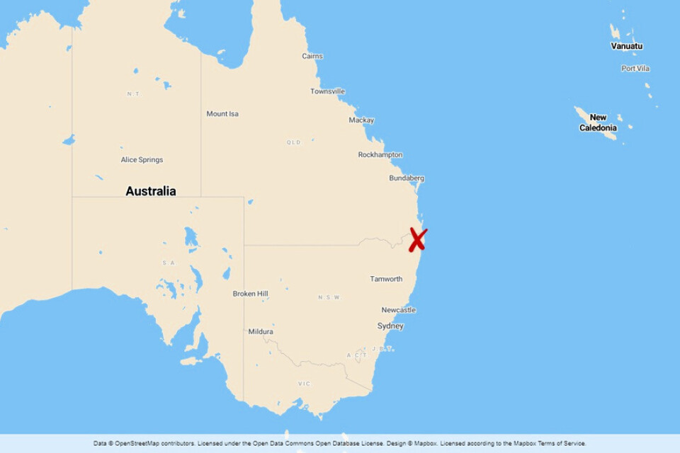 Hajattacken skedde utanför Kingscliff på Australiens östkust.