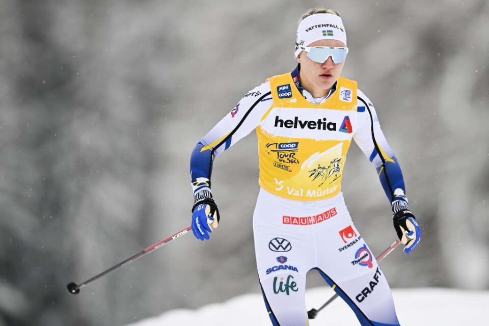Linn Svahn under Tour de ski i januari 2021. Arkivbild.