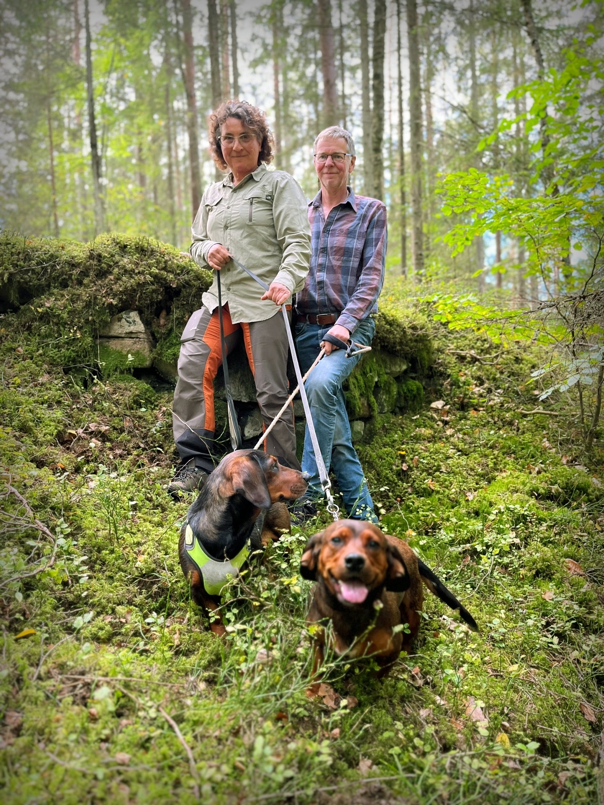Med hundarna Gita och Månhöjdens Helga i spetsen beger vi oss ut i skogen.