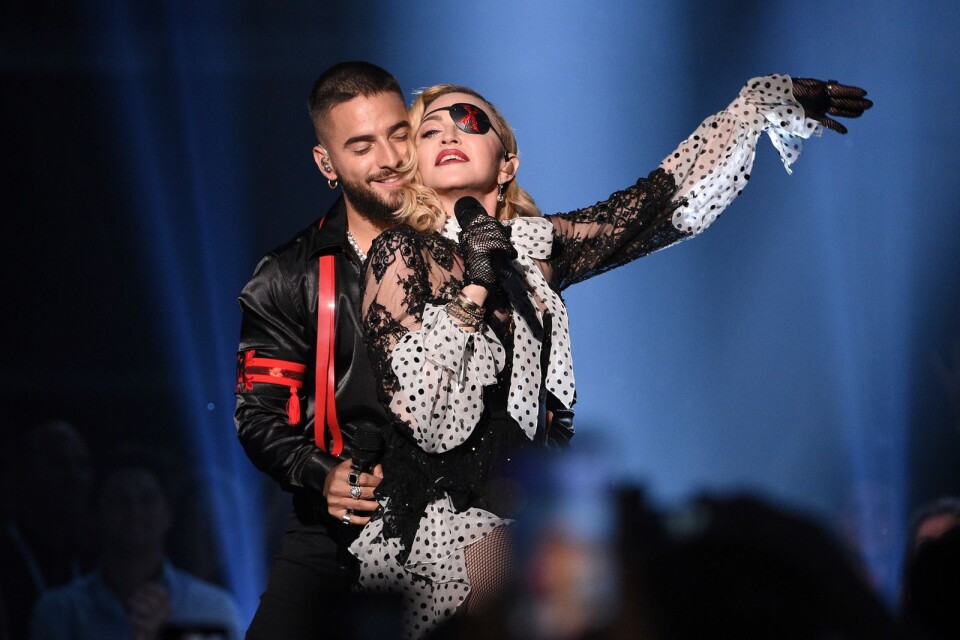 Madonna perform "Medellin" at the Billboard Music Awards on Wednesday,