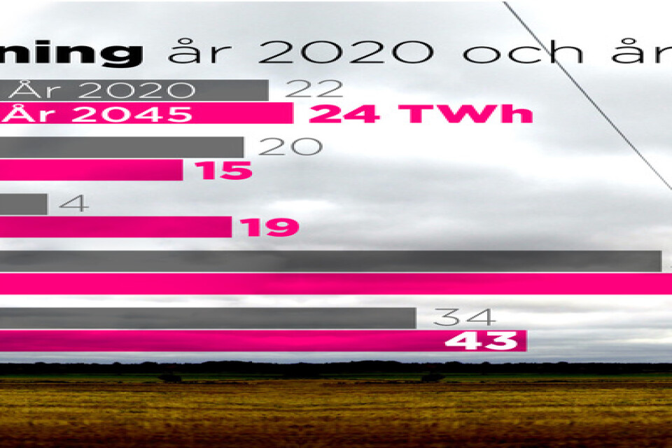 Elanvändningen kommer att öka från dagens totalt 140 till 190 terawattimmar år 2045 enligt en rapport från Energiföretagen.