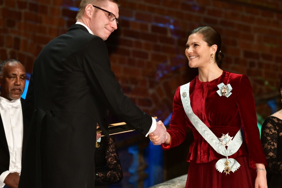 På måndagskvällen var Joakim Svensson en av dem som fick ta emot stipendium, ur Kronprinsessan Victorias hand.
