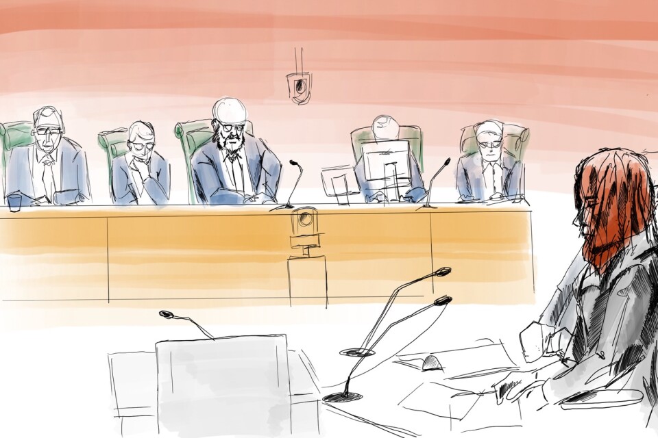 Illustration från rättegången mot den 40-åriga kvinnan i Norrköpings tingsrätt. Arkivbild.