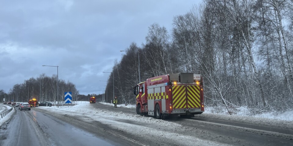 Trafikolycka på Norrleden i Växjö.