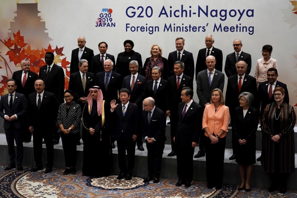 De är vana vid att träffas öga mot öga, men den här gången är det videomöte som gäller för G20-ledarna. Arkivbild.