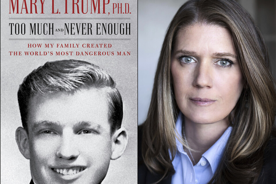 Bokens omslag, samt förlagets foto av Mary Trump.