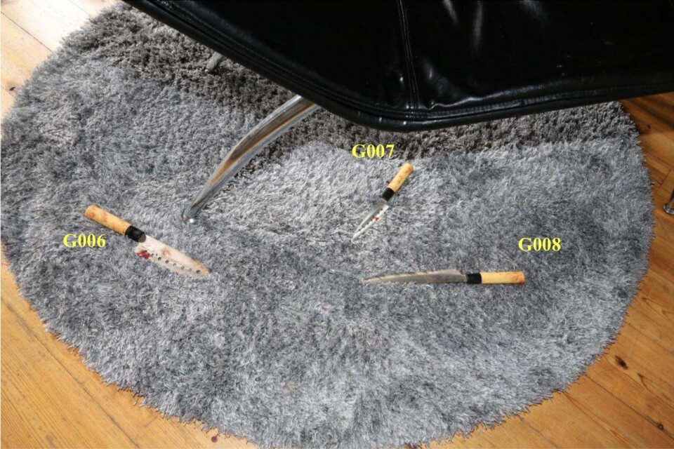 The knives used by the suspect.