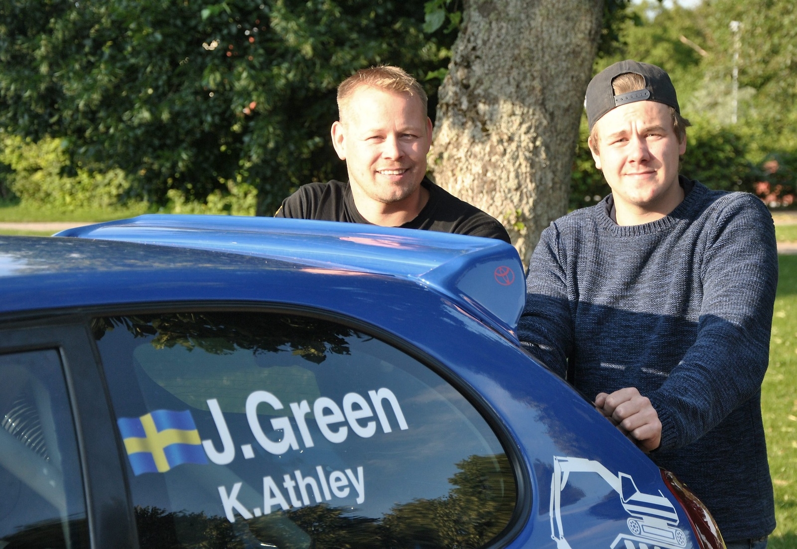 Johan ”Kalle” Green, en rutinerad räv med ny kartläsare: Kevin Athley (i keps). Foto: Johannes Höghäll Johnsson