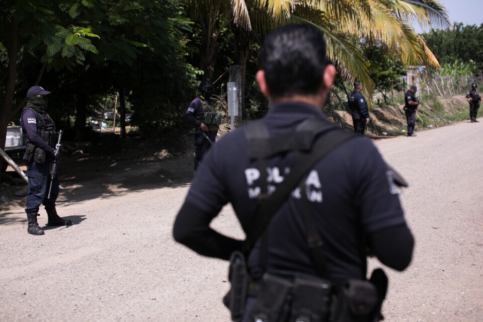 Mexikansk polis, i en bild tagen i ett annat sammanhang tidigare i år.