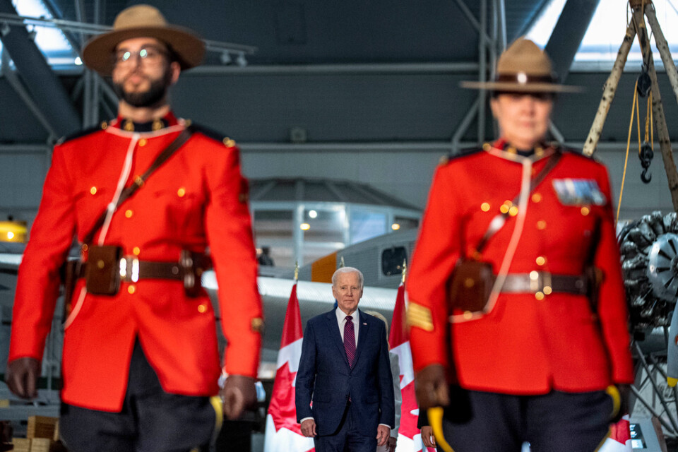 USA:s president Joe Biden kommenterade drönarattacken vid ett besök i Kanada.