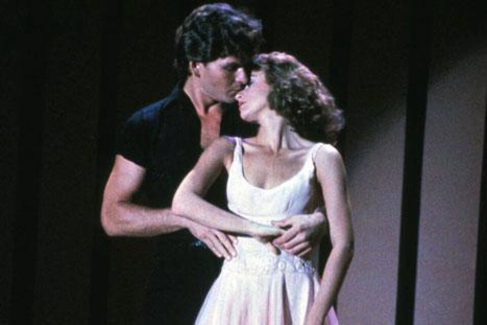 Patrick Swayze med Jennifer Grey i en scen ur filmen Dirty dancing.