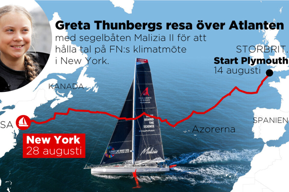 Greta Thunbergs resa över Atlanten.