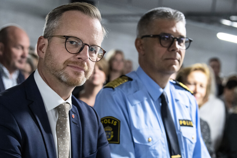 Inrikesminister Mikael Damberg (S) och rikspolischef Anders Thornberg vid invigningen av polisutbildningens nya lokaler i Malmö i september.