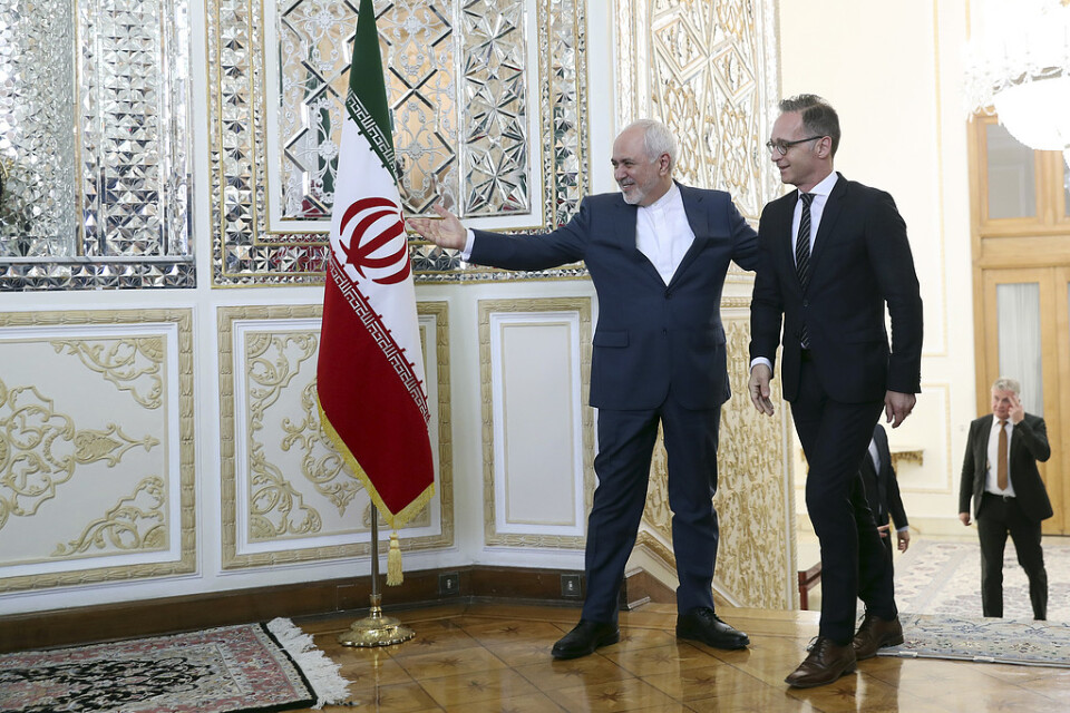 Mohammad Javad Zarif, och Heiko Maas i Teheran på måndagen.