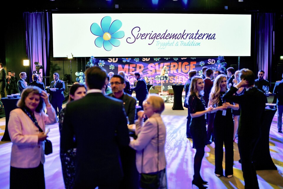 Sverigedemokraterna valvakar. Foto: TT