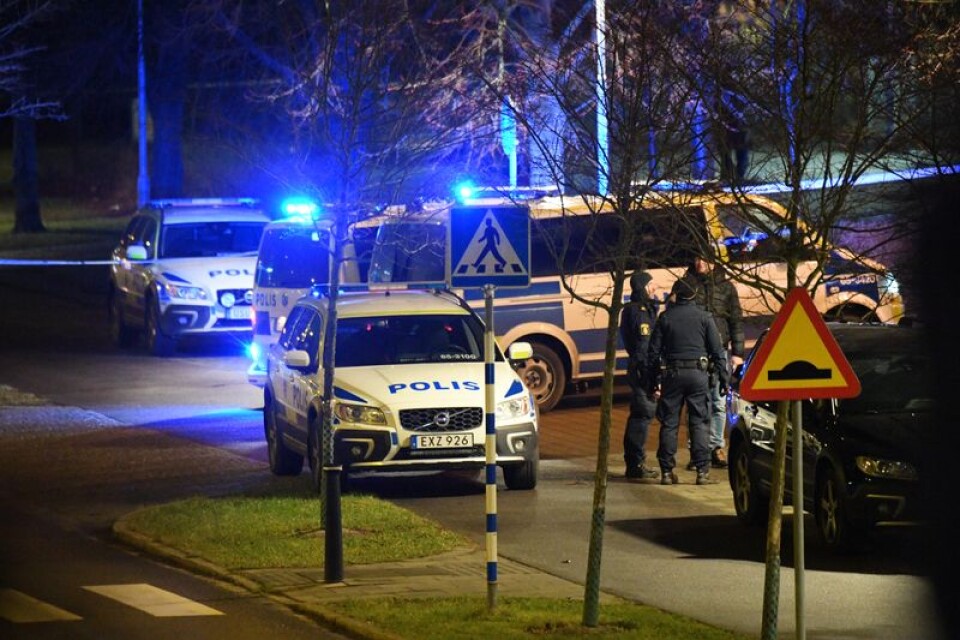 Ett föremål har exploderat på gården vid polisstationen i Rosengård i Malmö.