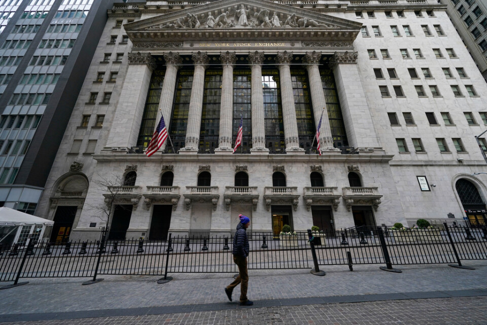 Börserna i New York påverkades inte nämnvärt av Feds räntebesked – förrän Fedchefen Jerome Powell lade ett preliminärt maxtak på kommande höjningar. Arkivbild.
