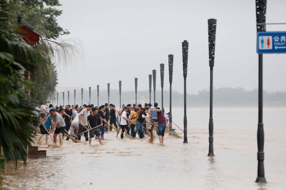 Översvämningar i närliggande Guangxiregionen tidigare i veckan.