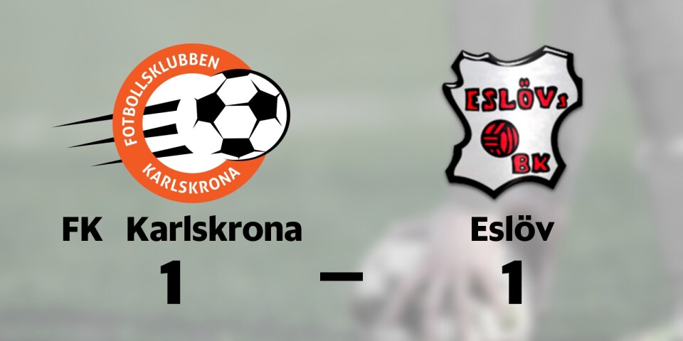 FK Karlskrona tappade ledning till oavgjort mot Eslöv