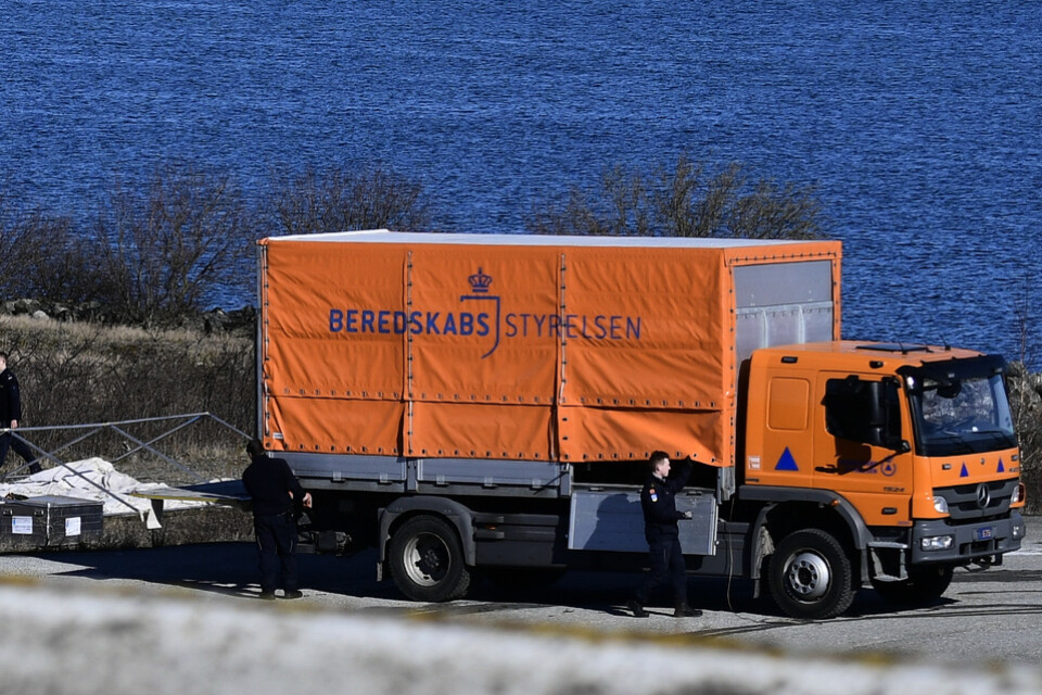 Den danska Beredskabs Styrelsen förbereder en gränskontroll på Pepparholm.