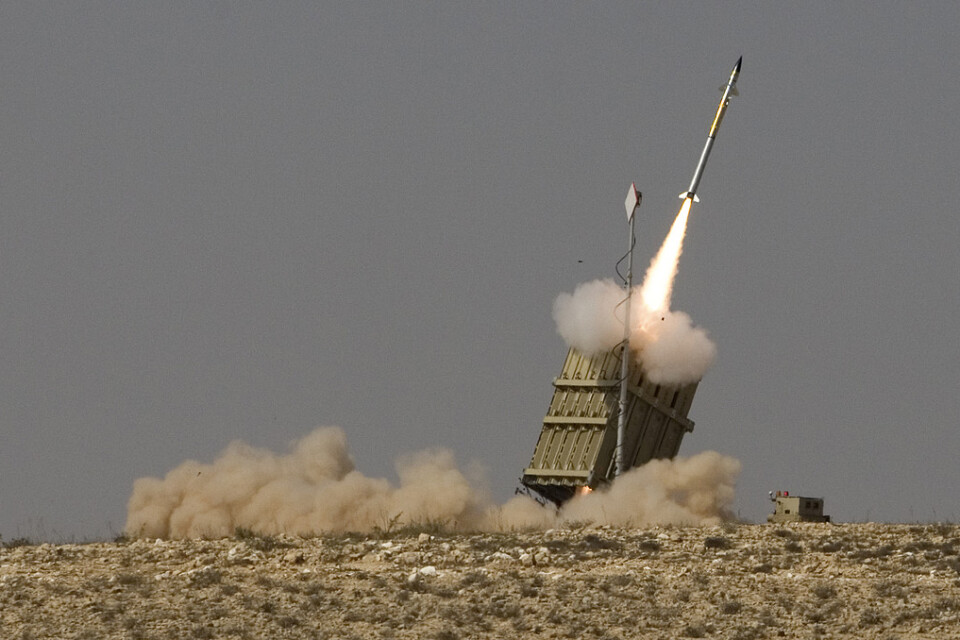 Raketer har skjutits från Gazaremsan mot Tel Aviv. Arkivbild av israeliskt luftvärn.