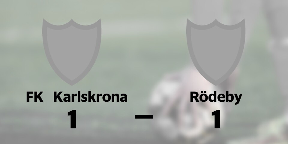 Delad pott när FK Karlskrona tog emot Rödeby